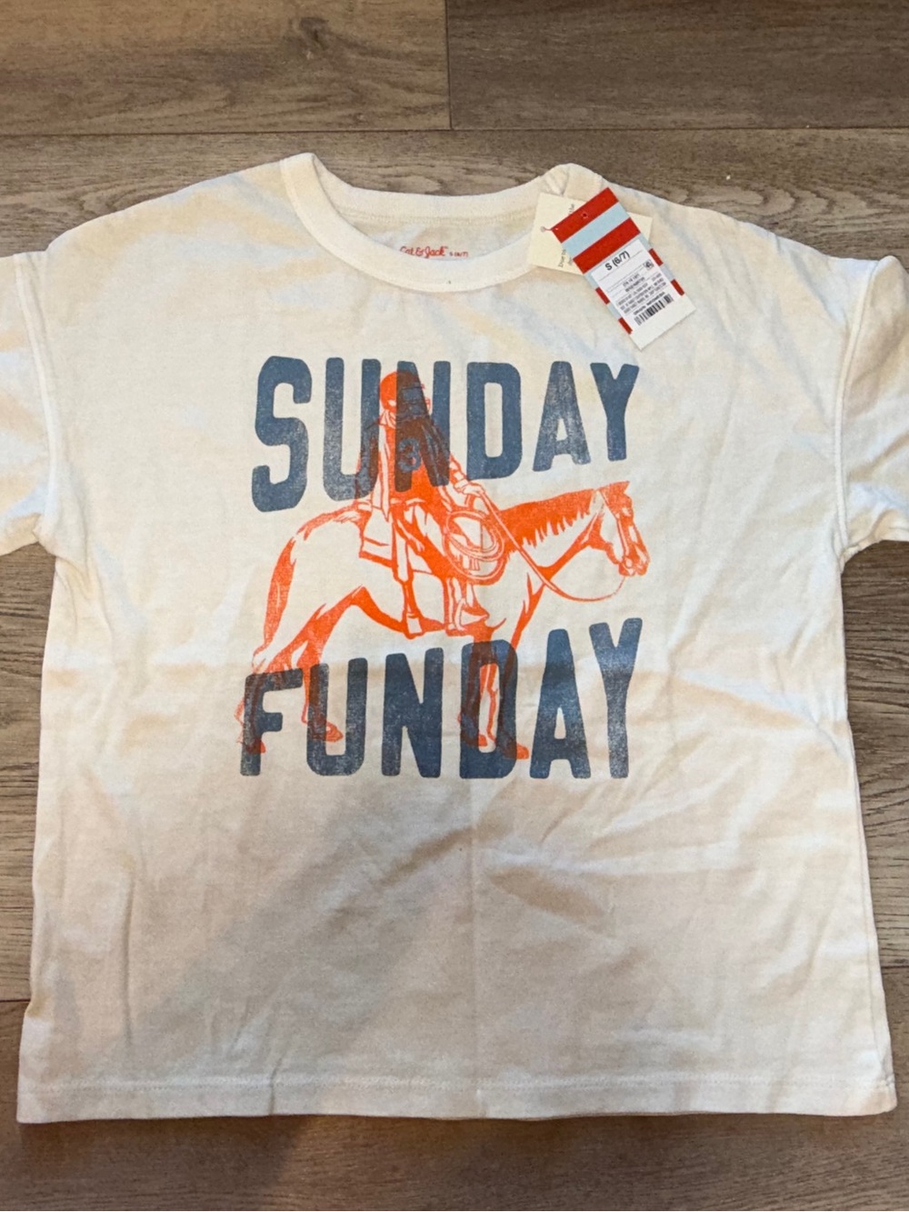 NEW! Cat & Jack White Short Sleeve 'Sunday Funday' Tee